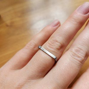 Lucieblanche Square Ring Polished 925 Silver Sz 6